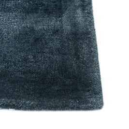 Carpet For Living room 4X6 Feet Blue Viscose Rectangle Solid Rug