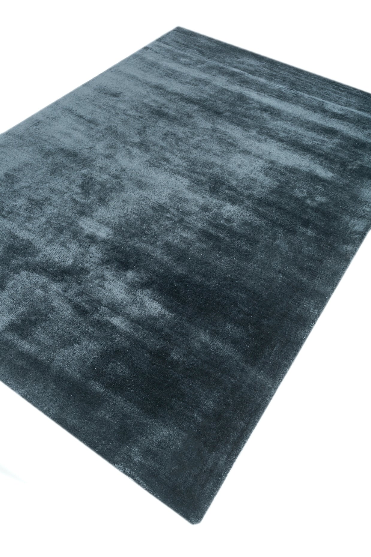 Carpet For Living room 4X6 Feet Blue Viscose Rectangle Solid Rug