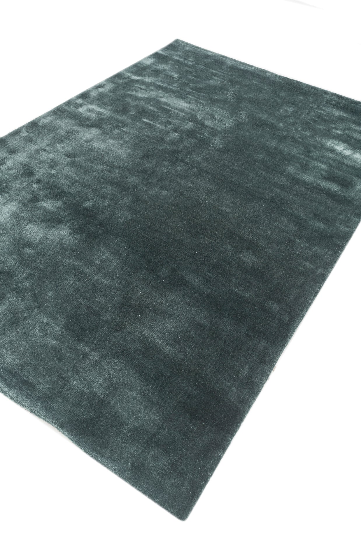 Carpet For Living room 4X6 Feet Blue Viscose Rectangle Solid Rug