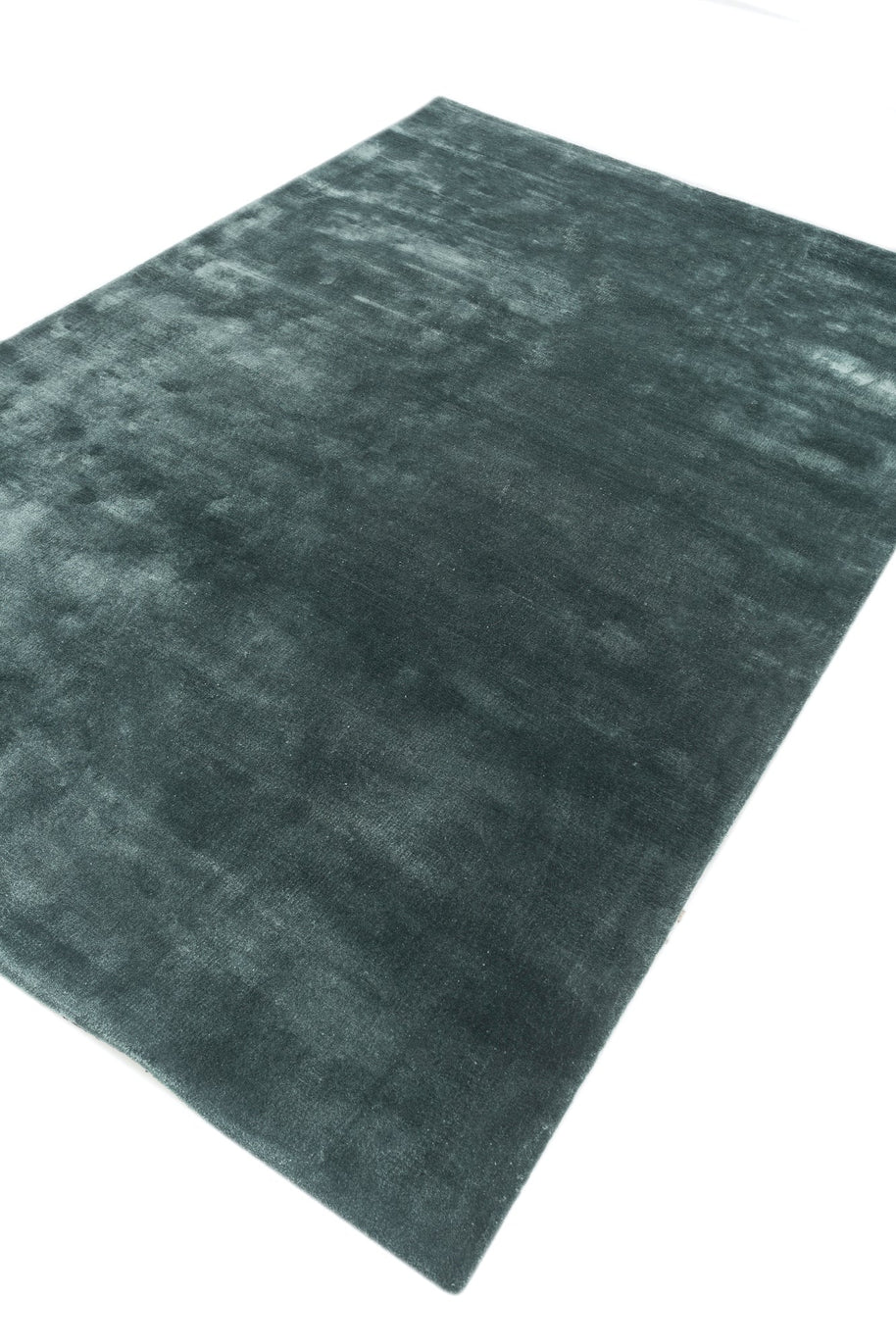 Carpet For Living room 4X6 Feet Blue Viscose Rectangle Solid Rug - I MEAN DESIGN