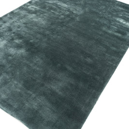 Carpet For Living room 4X6 Feet Blue Viscose Rectangle Solid Rug