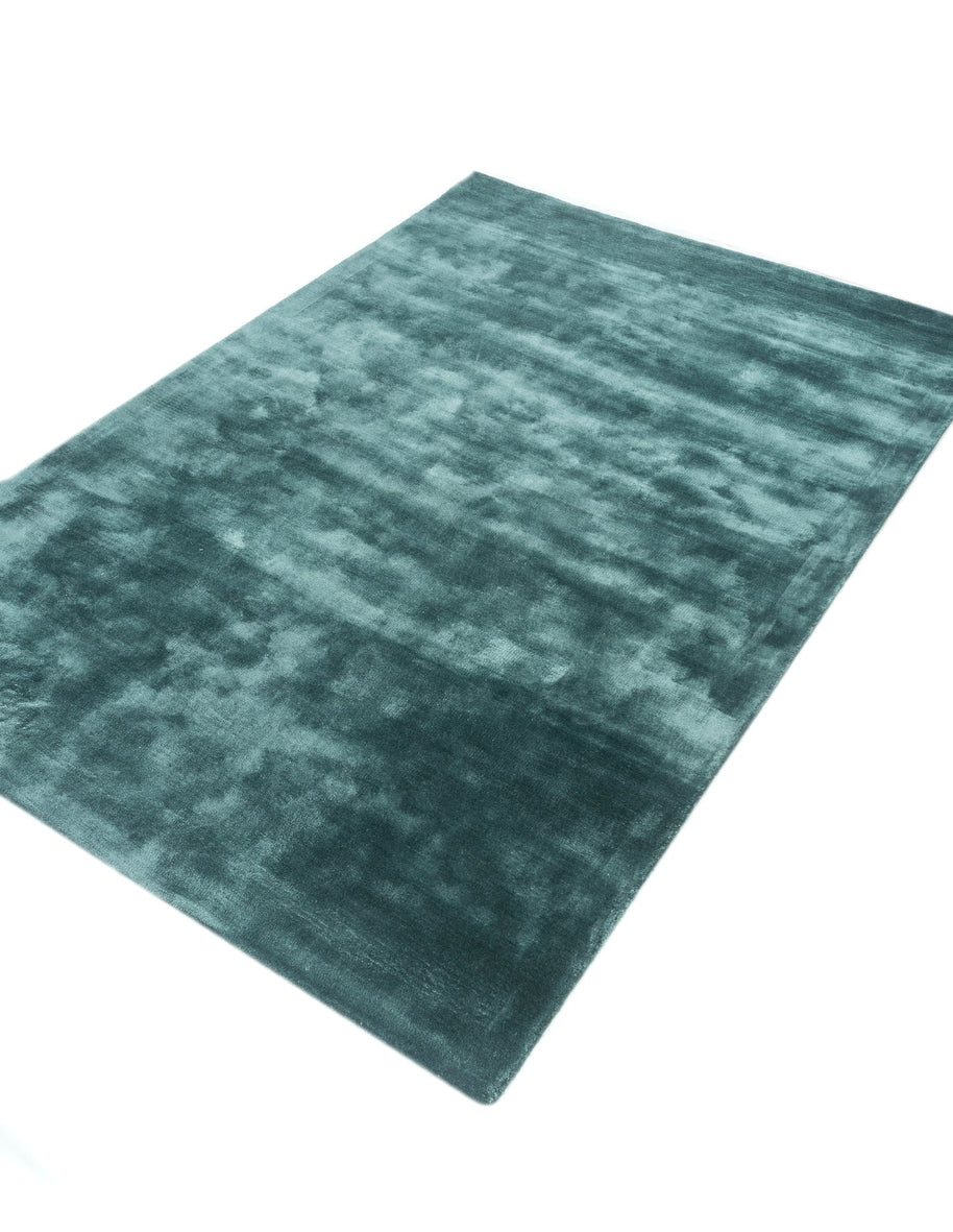 Carpet For Living room 4X6 Feet Blue Viscose Rectangle Solid Rug