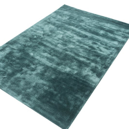 Carpet For Living room 4X6 Feet Blue Viscose Rectangle Solid Rug