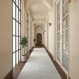 Carpet For Living room 5'6X23 Feet Blue Wool & Viscose Runner Solid Rug