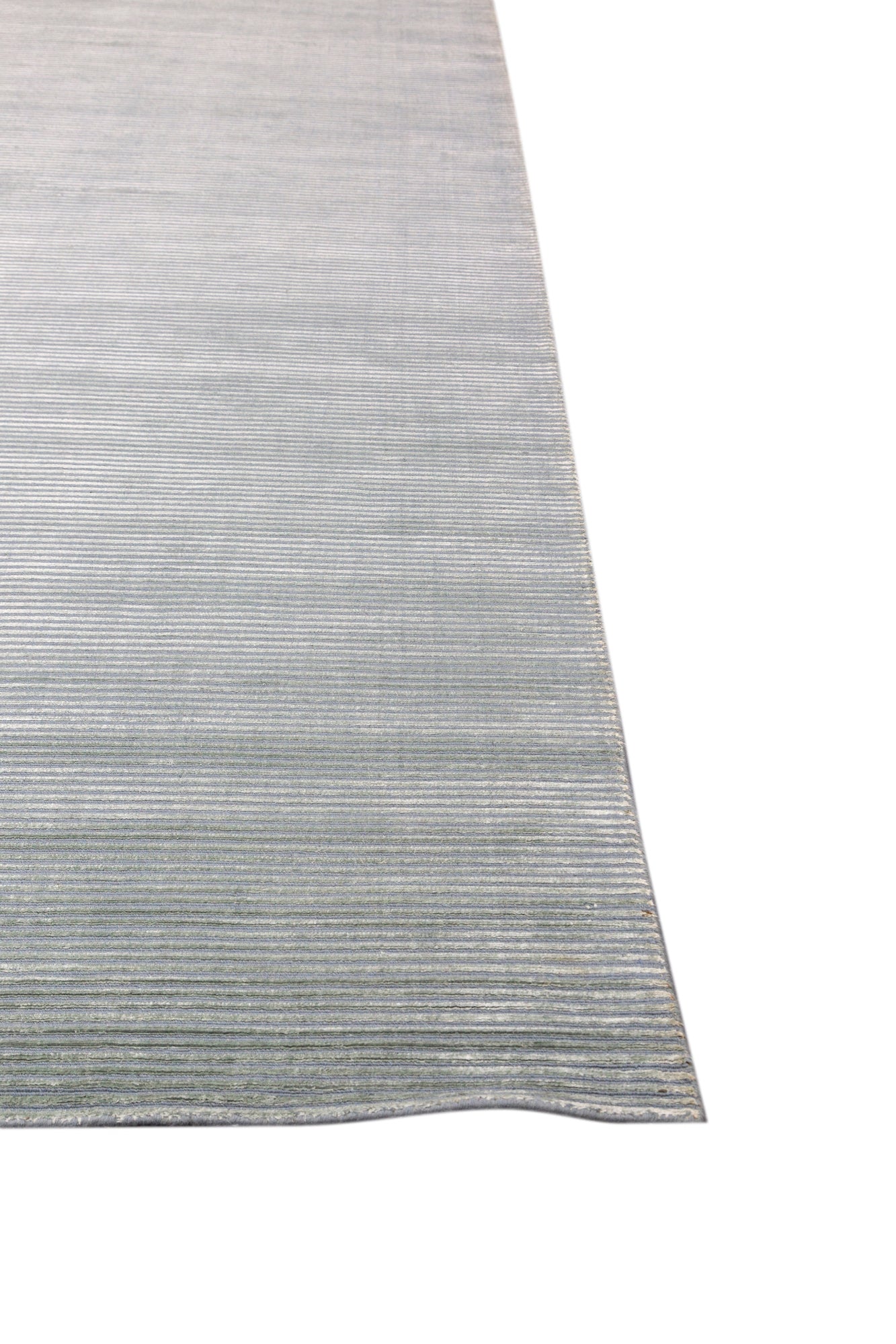 Carpet For Living room 5'6X23 Feet Blue Wool & Viscose Runner Solid Rug