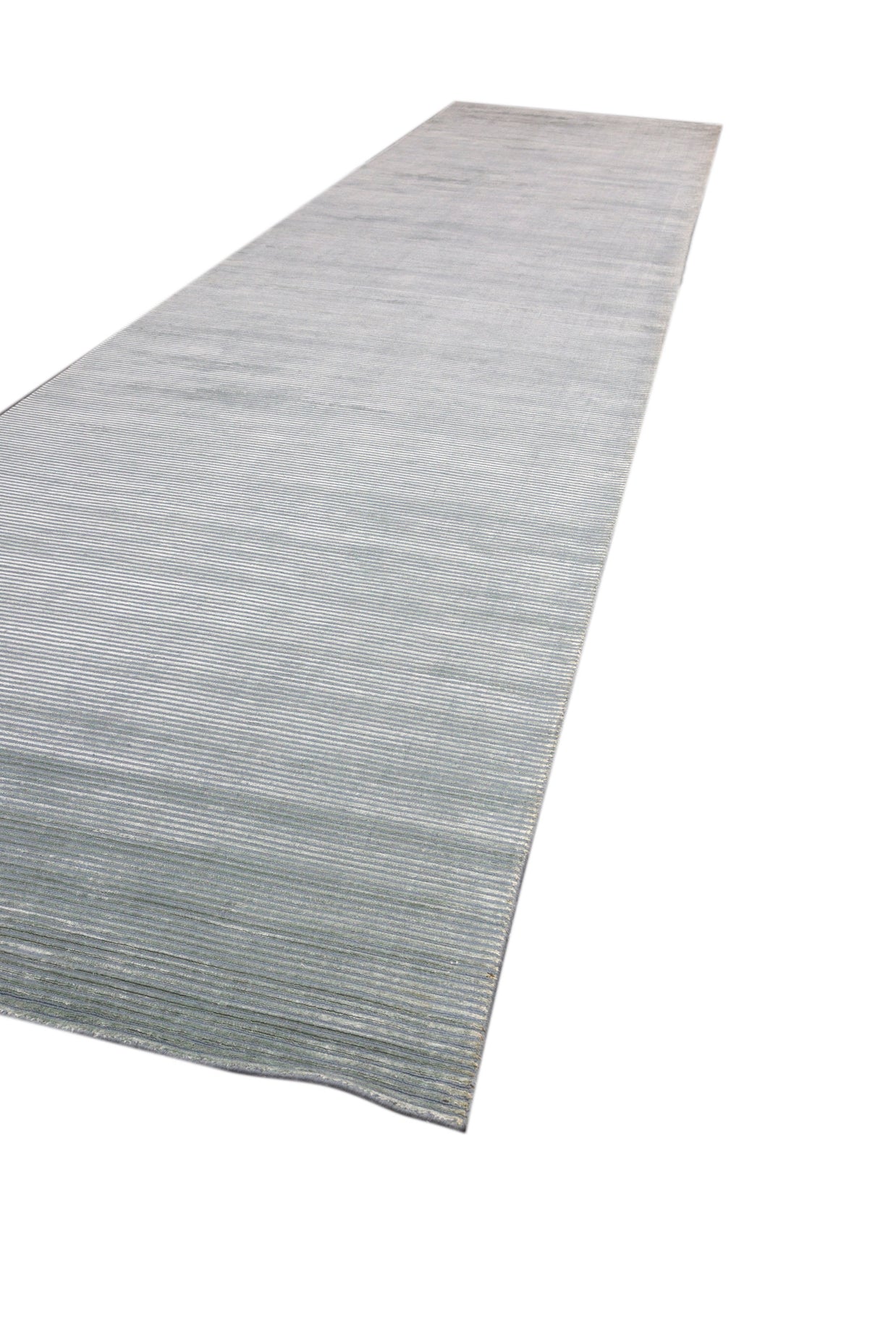 Carpet For Living room 5'6X23 Feet Blue Wool & Viscose Runner Solid Rug