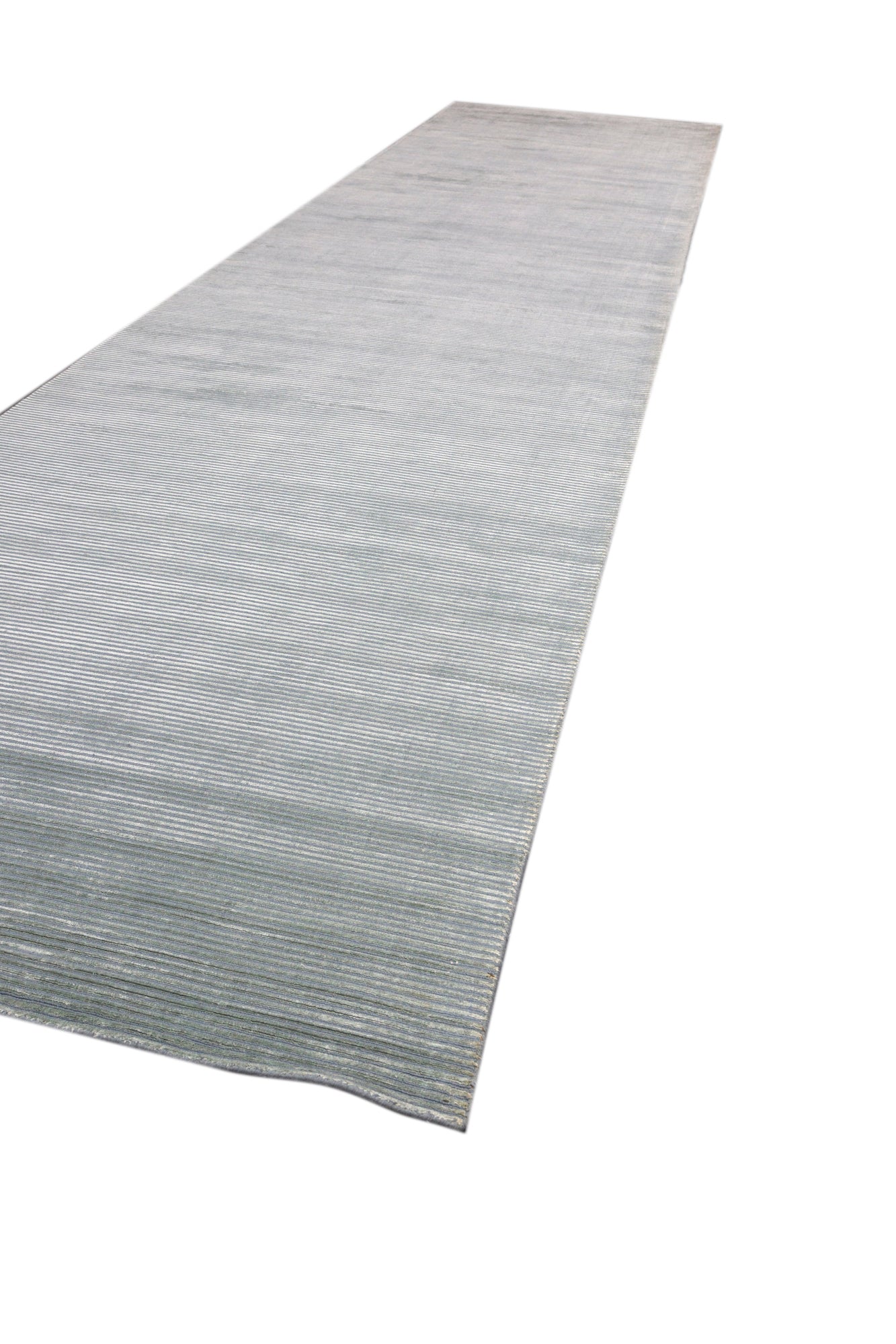 Carpet For Living room 5'6X23 Feet Blue Wool & Viscose Runner Solid Rug