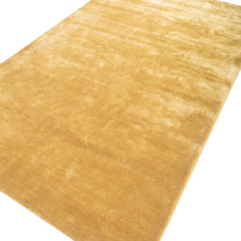 Carpet For Living room 5X8 Feet Gold Viscose Rectangle Solid Rug