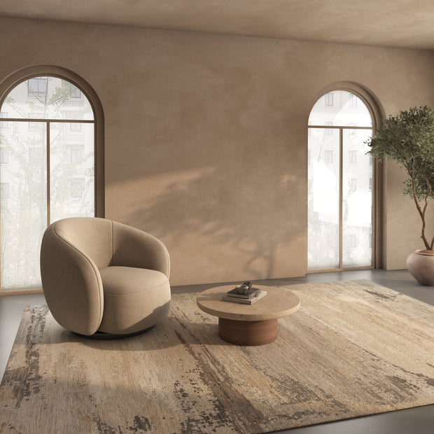 Carpet For Living room 5X8 Feet Ivory Wool Rectangle abstract Rug