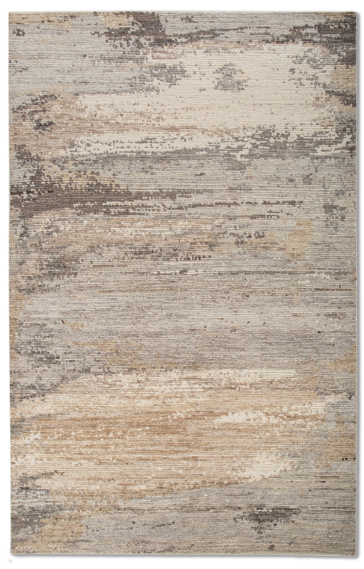 Carpet For Living room 5X8 Feet Ivory Wool Rectangle abstract Rug