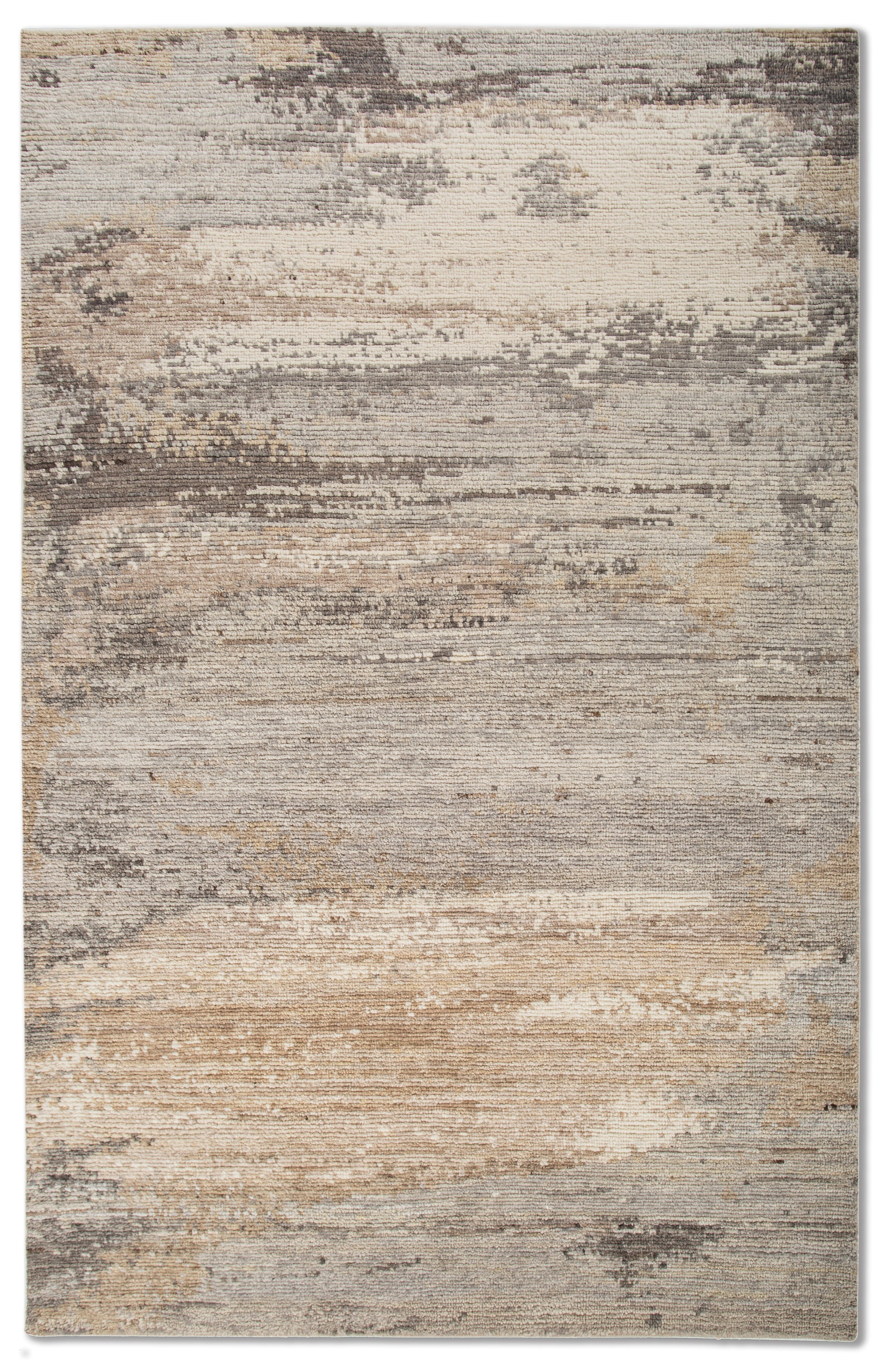 Carpet For Living room 5X8 Feet Ivory Wool Rectangle abstract Rug