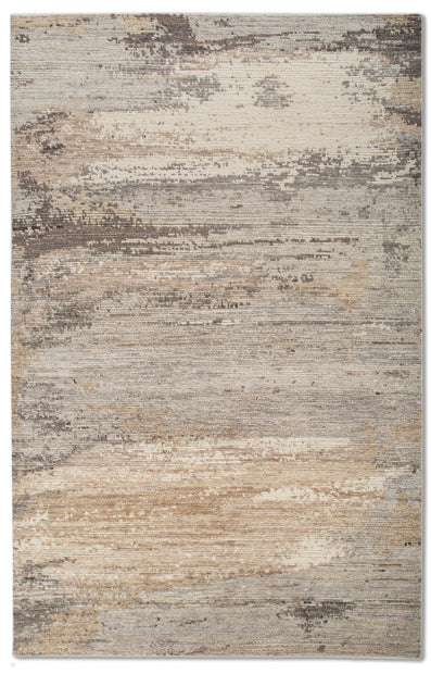 Carpet For Living room 5X8 Feet Ivory Wool Rectangle abstract Rug