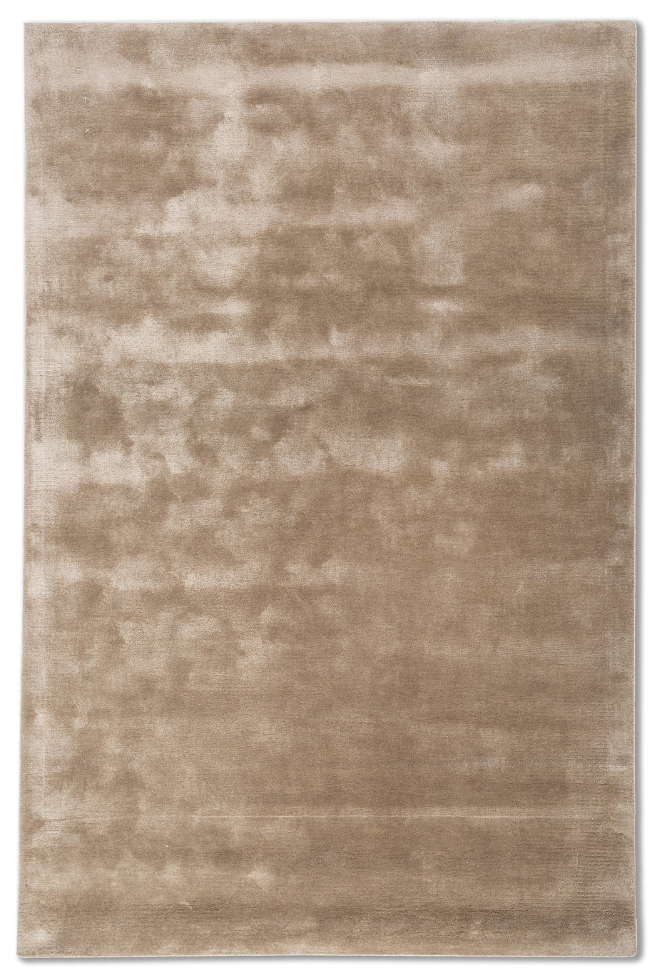 Carpet For Living room 4X6 Feet Beige And Brown Viscose Rectangle Solid Rug - I MEAN DESIGN