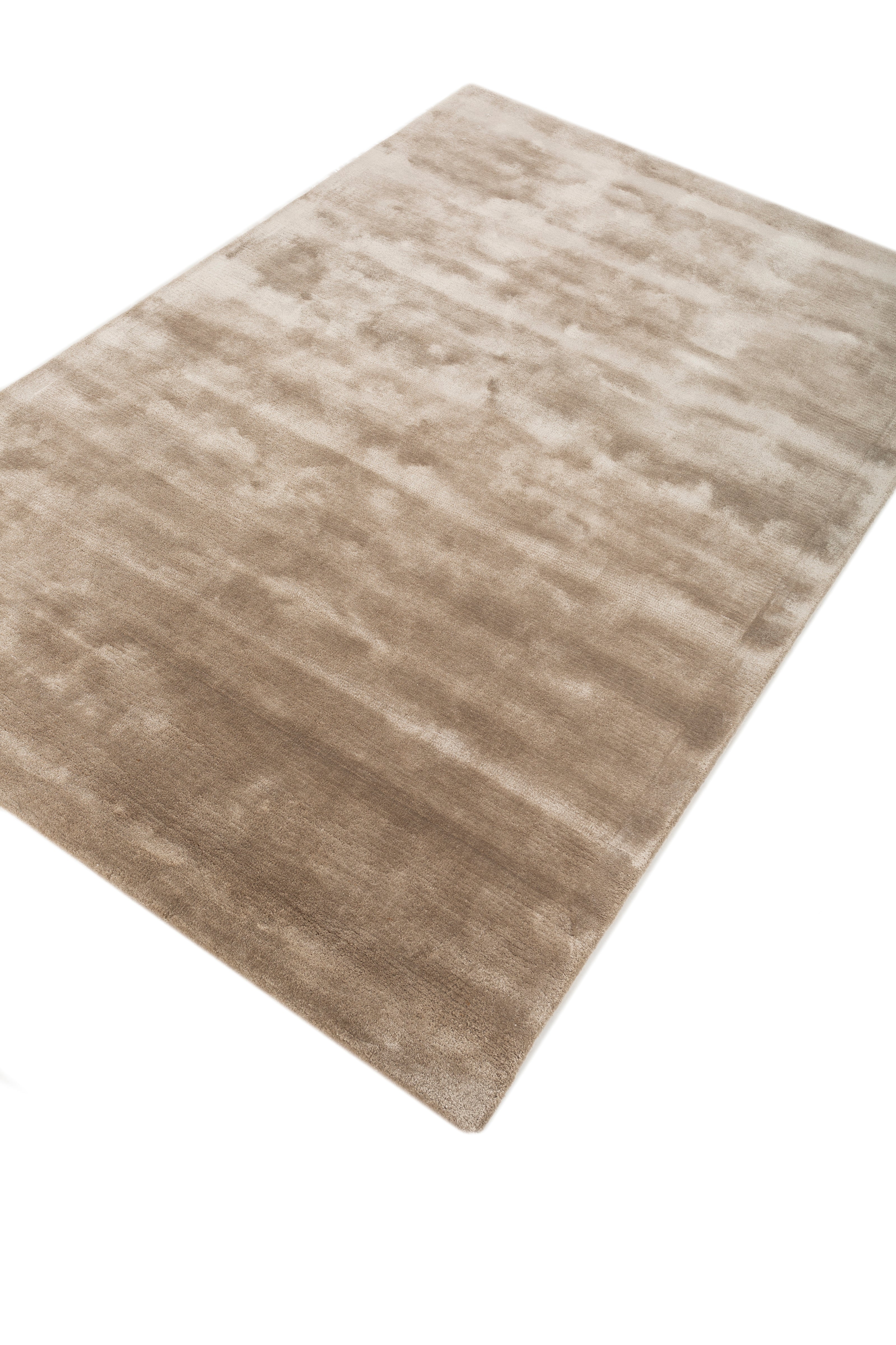 Carpet For Living room 4X6 Feet Beige And Brown Viscose Rectangle Solid Rug