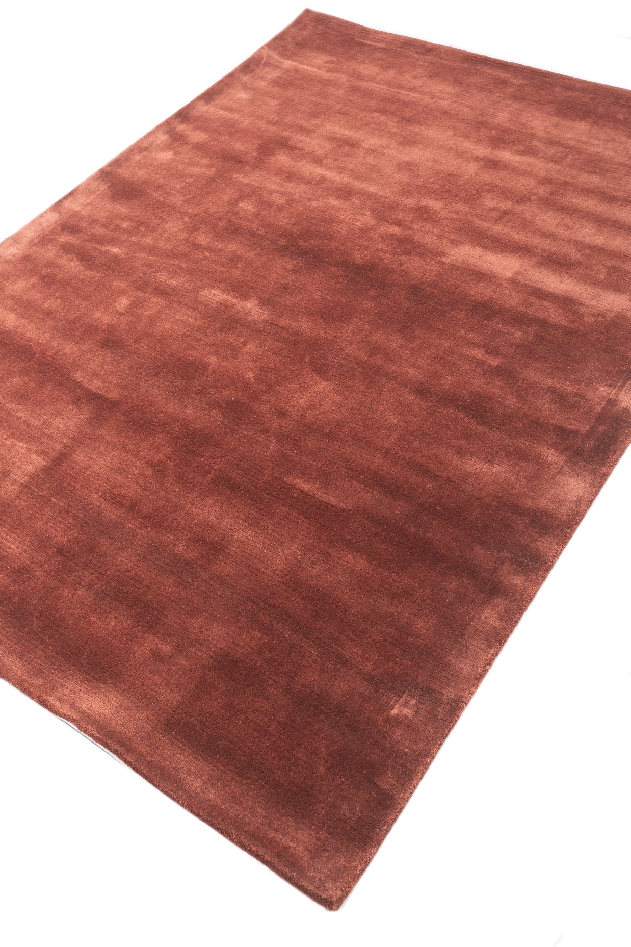 Carpet For Living room 5X8 Feet Red And Orange Viscose Rectangle Solid Rug