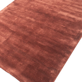 Carpet For Living room 5X8 Feet Red And Orange Viscose Rectangle Solid Rug