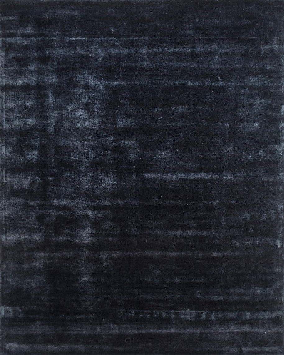 Carpet For Living room 6X9 Feet Blue Viscose Rectangle Solid Rug - I MEAN DESIGN