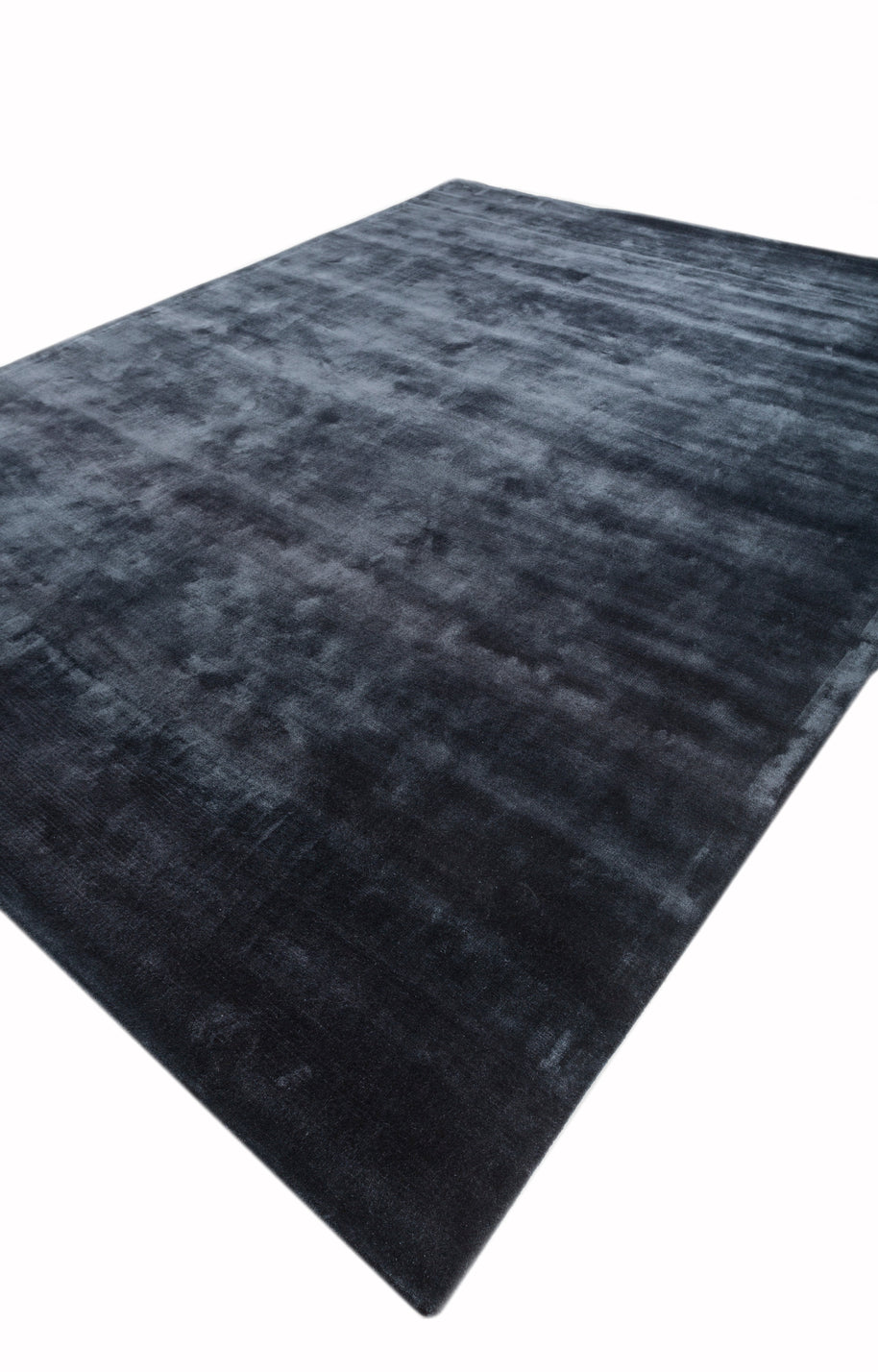 Carpet For Living room 6X9 Feet Blue Viscose Rectangle Solid Rug - I MEAN DESIGN