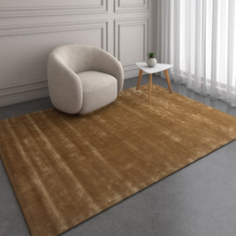 Carpet For Living room 6X9 Feet Beige And Brown Viscose Rectangle Solid Rug