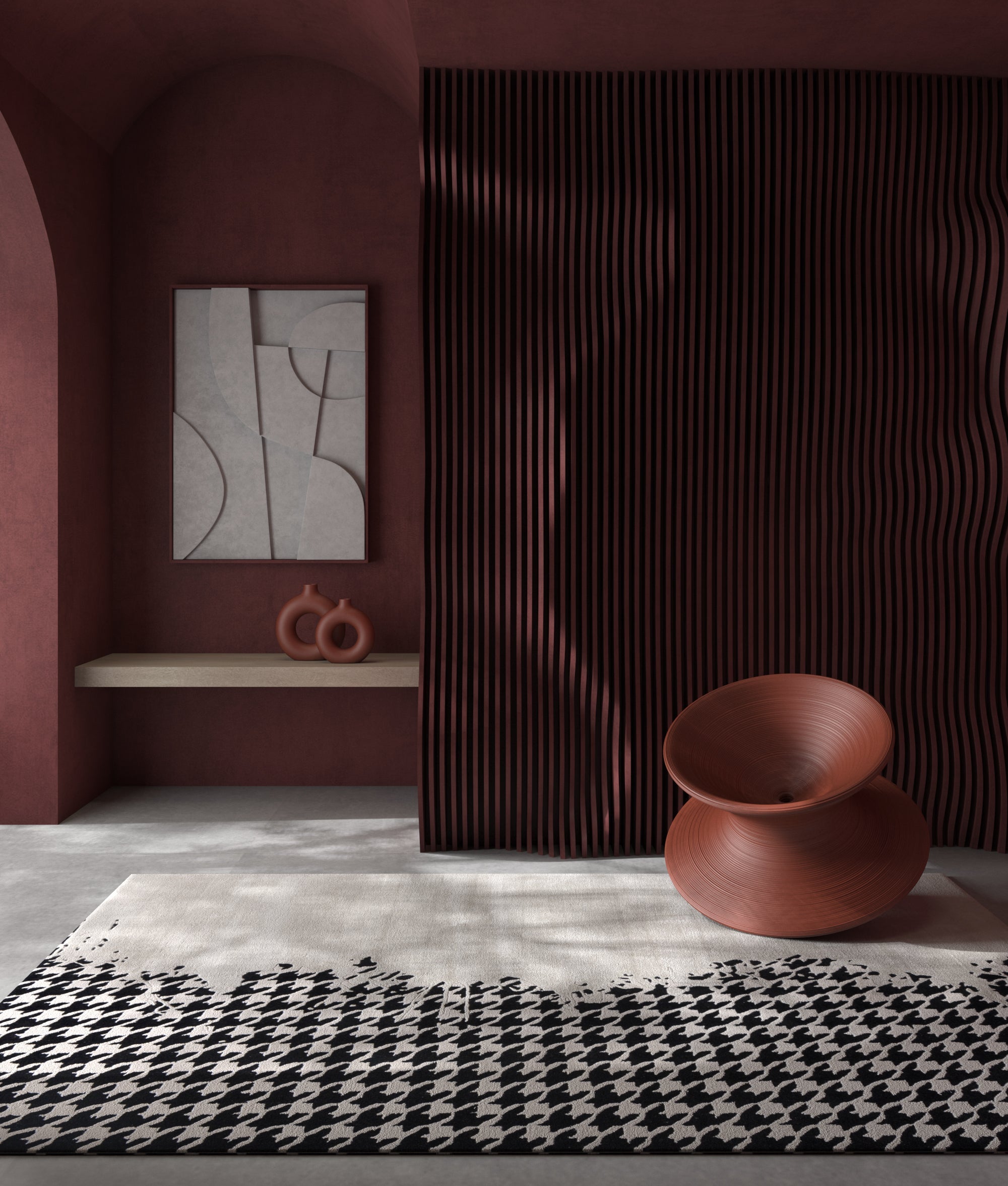 Carpet For Living room 6X9 Feet Ivory Wool and Viscose Rectangle Graphic and Art Deco Rug