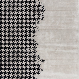 Carpet For Living room 6X9 Feet Ivory Wool and Viscose Rectangle Graphic and Art Deco Rug