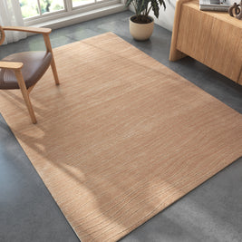 Carpet For Living room 4X6 Feet Red And Orange Wool Rectangle Solid Rug