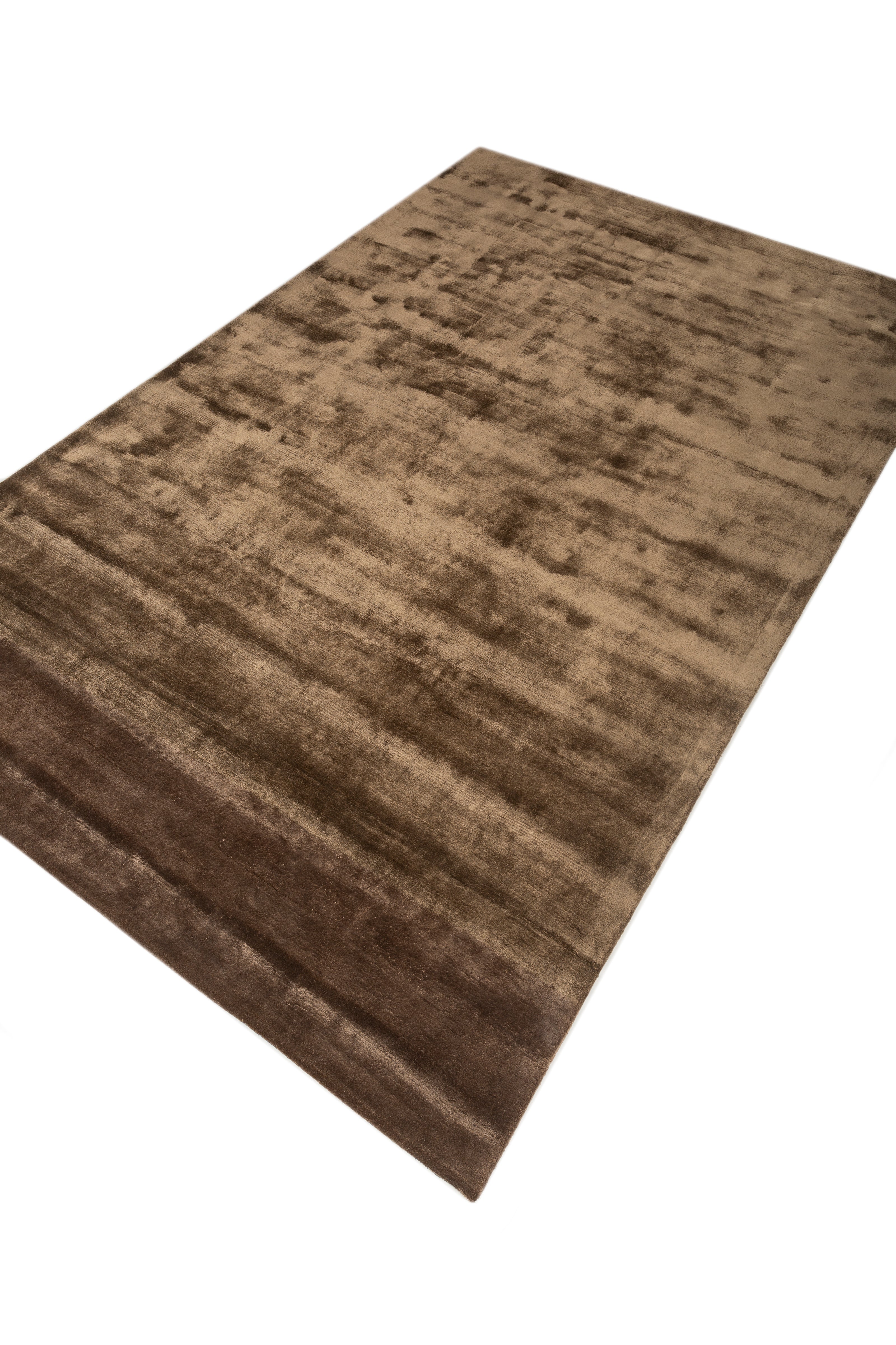 Carpet For Living room 5X8 Feet Beige And Brown Viscose Rectangle Solid Rug