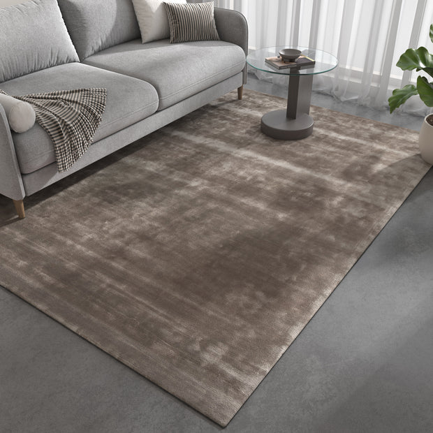 Carpet For Living room 6X9 Feet Grey And Black Viscose Rectangle Solid Rug