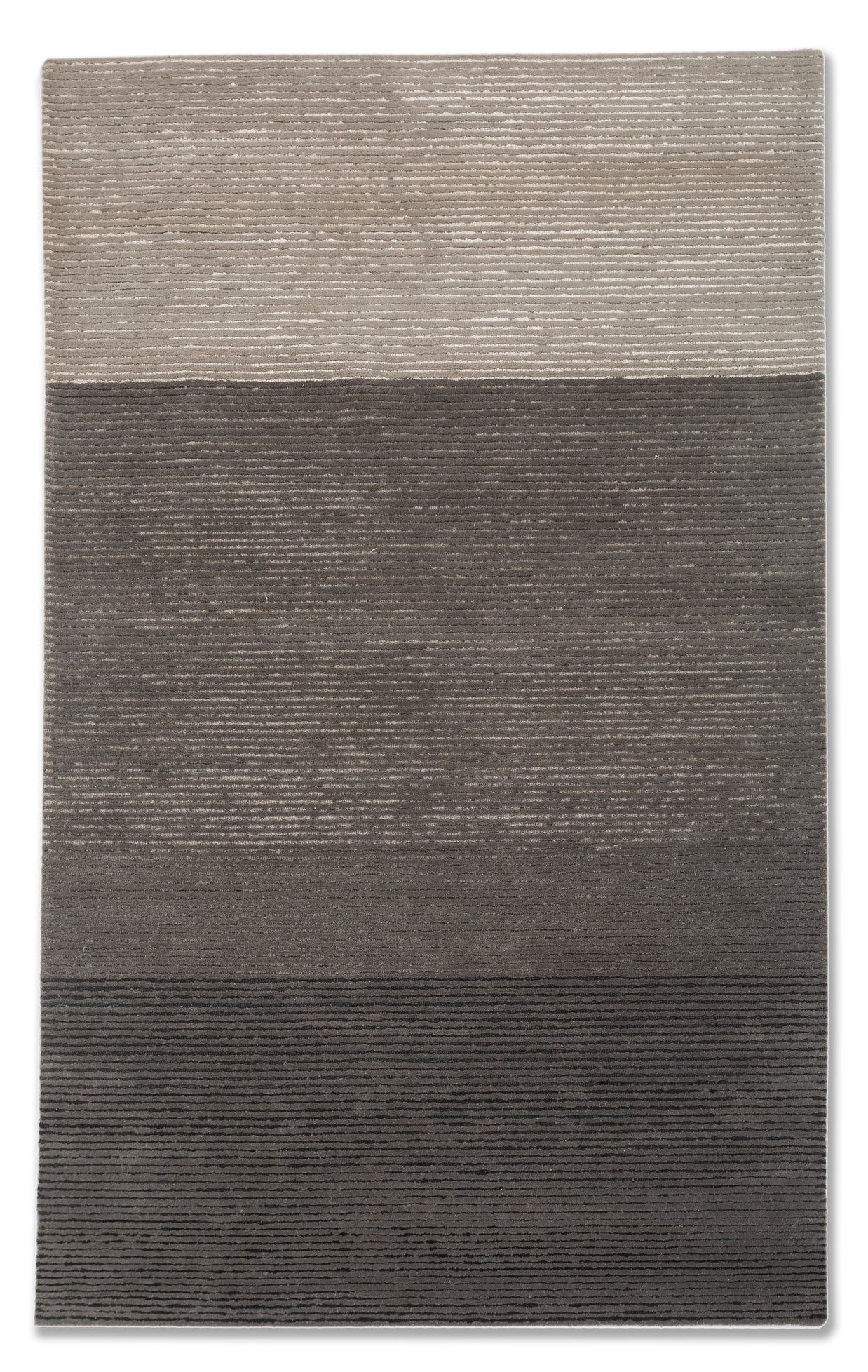 Carpet For Living room 5X8 Feet Grey And Black Wool & Viscose Rectangle Solid Rug