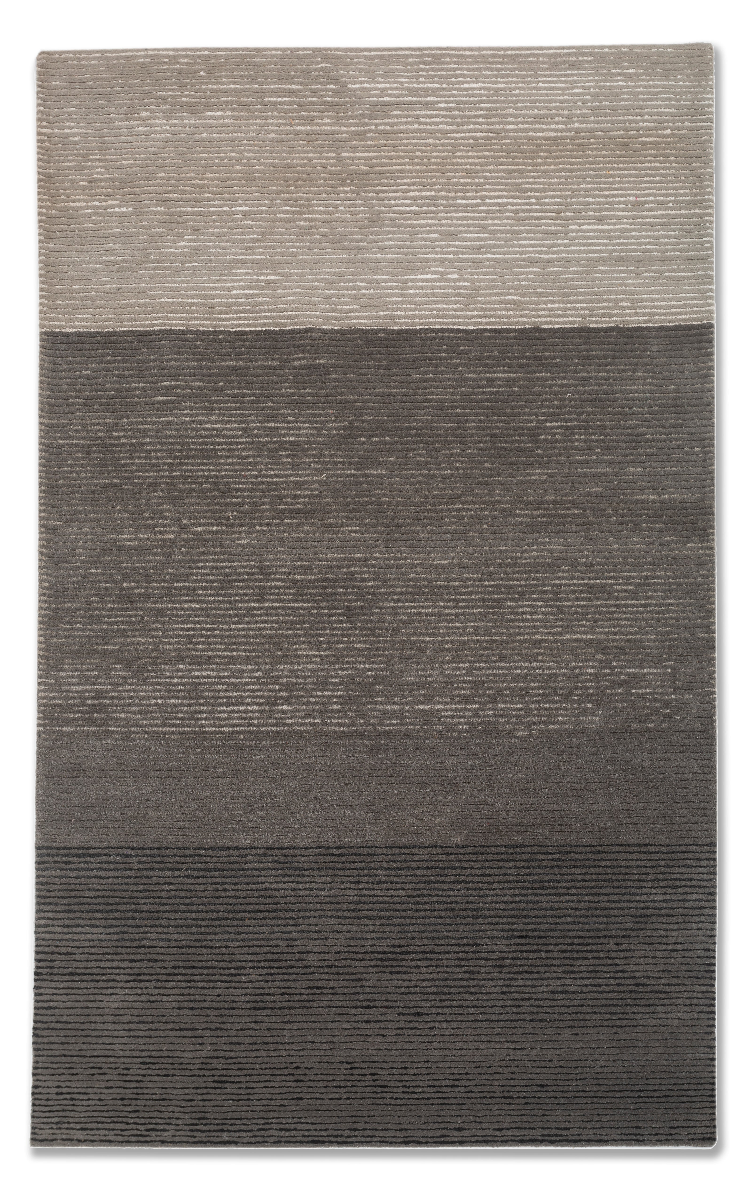 Carpet For Living room 5X8 Feet Grey And Black Wool & Viscose Rectangle Solid Rug