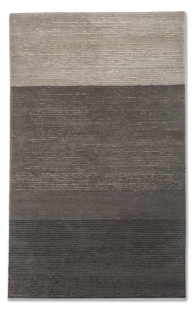 Carpet For Living room 5X8 Feet Grey And Black Wool & Viscose Rectangle Solid Rug