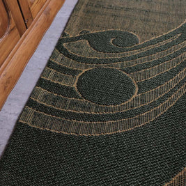 Nettipattam Green & Gold Sisal 2x6 feet Runner Rug - I MEAN DESIGN