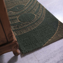 Nettipattam Green & Gold Sisal 2x6 feet Runner Rug - I MEAN DESIGN