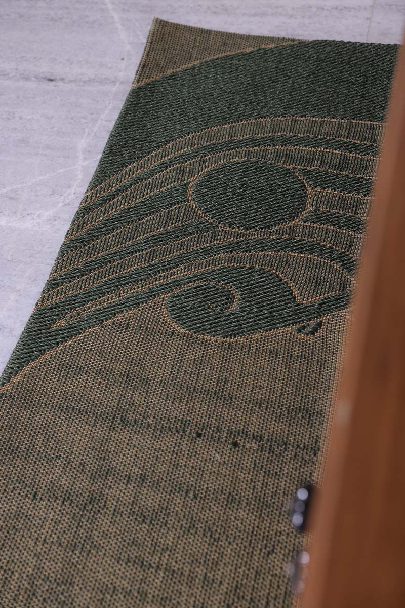 Nettipattam Green & Gold Sisal 2x6 feet Runner Rug - I MEAN DESIGN