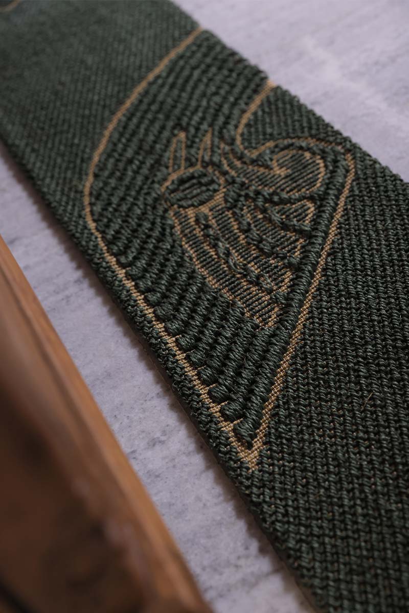 Kaliyodam Green & Gold Sisal 1x7.7 feet Runner Rug - I MEAN DESIGN