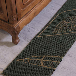 Kaliyodam Green & Gold Sisal 1x7.7 feet Runner Rug - I MEAN DESIGN