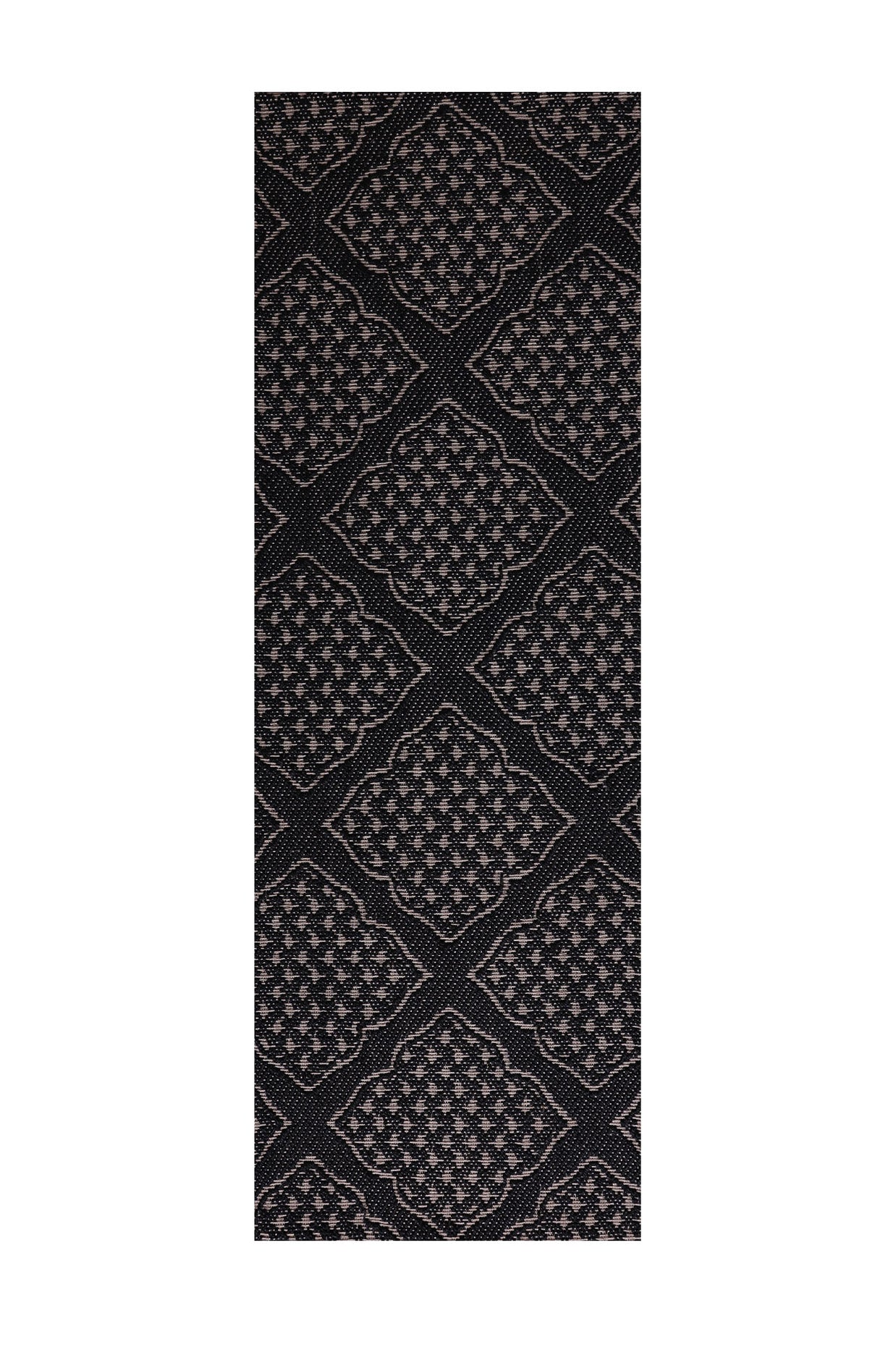 Zarbuland Black & Silver Sisal 2x6 feet Runner Rug