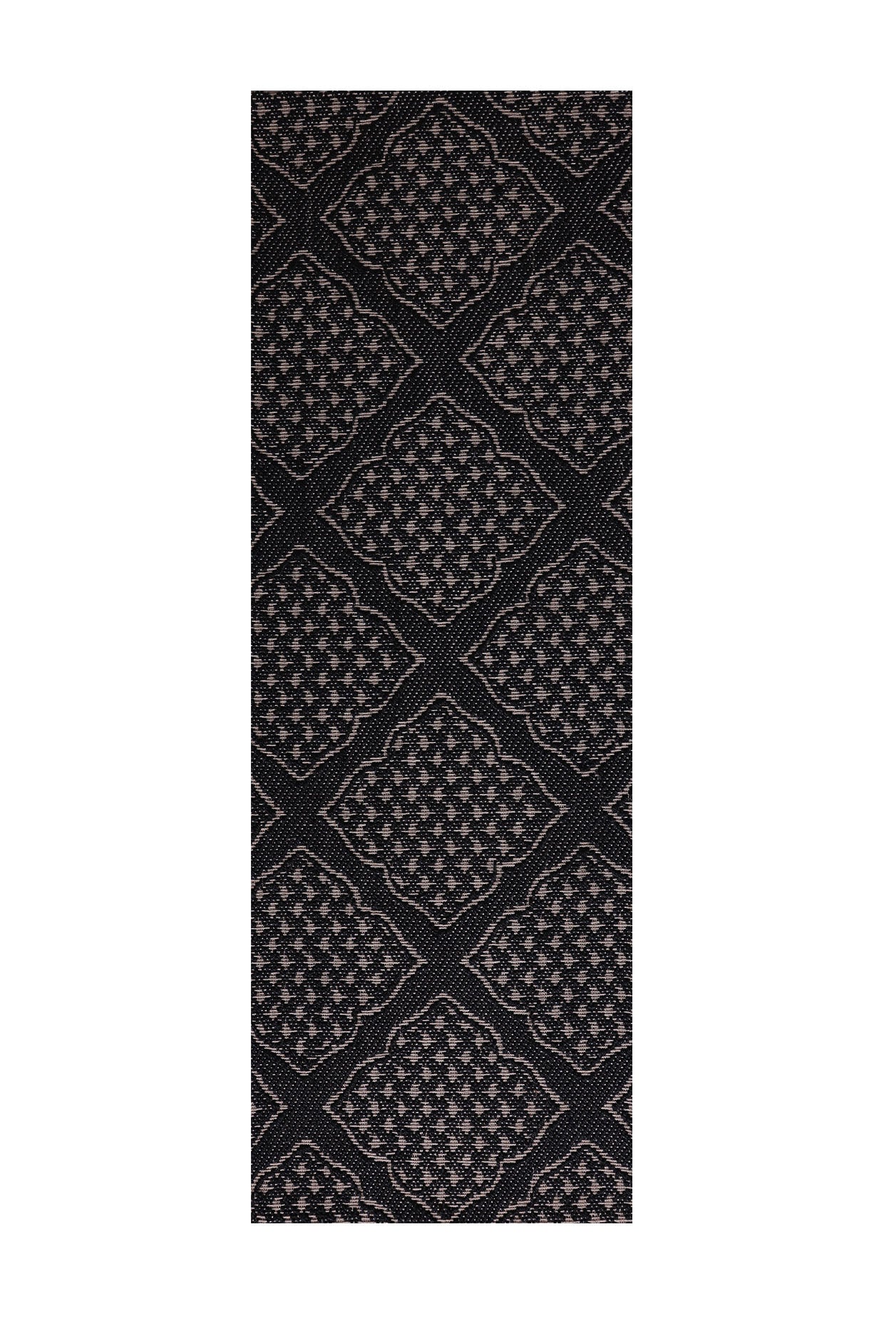 Zarbuland Black & Silver Sisal 2x6 feet Runner Rug