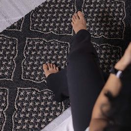 Zarbuland Black & Silver Sisal 2x6 feet Runner Rug