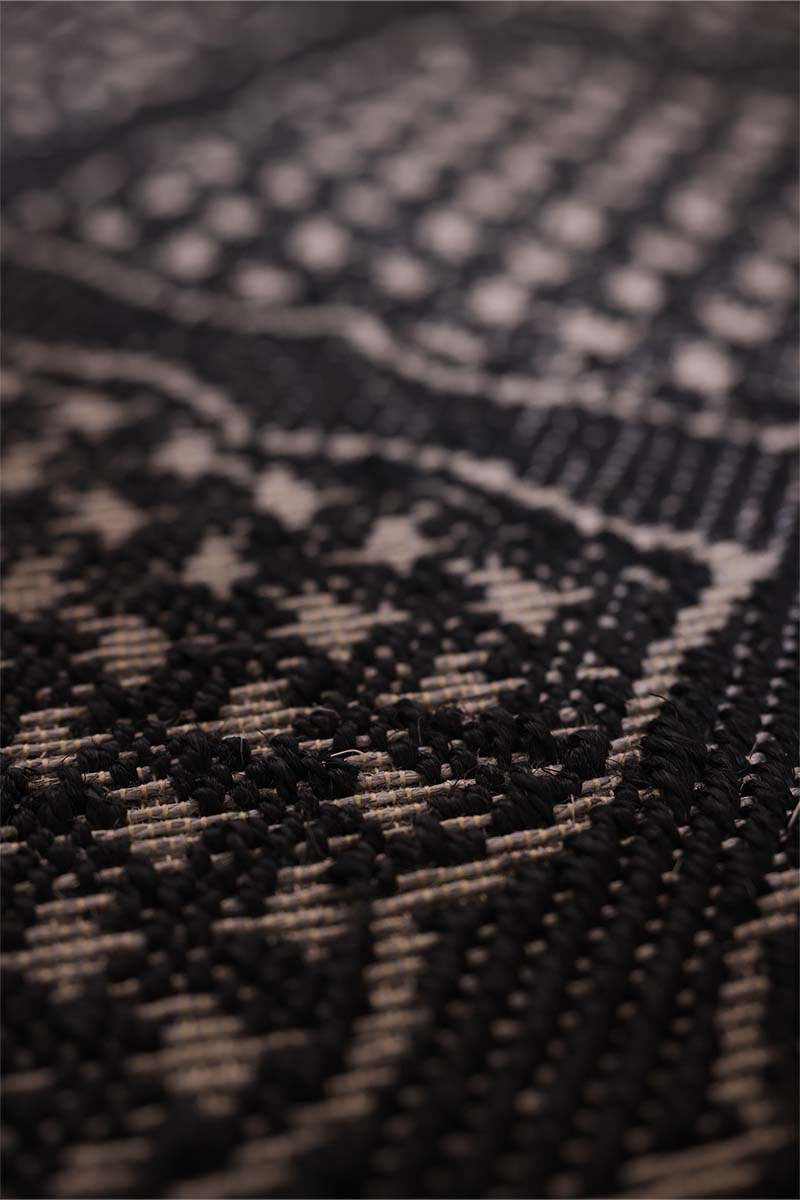 Zarbuland Black & Silver Sisal 2x6 feet Runner Rug