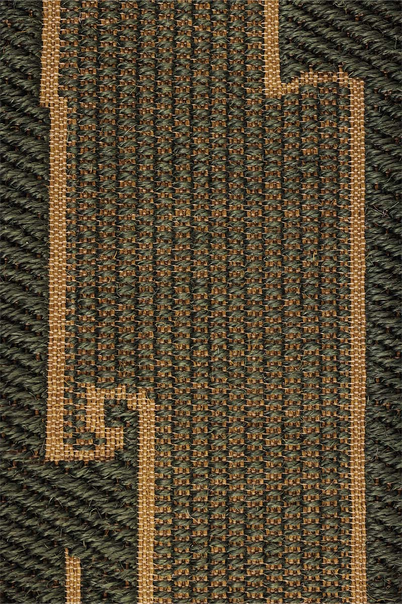 Pankayam Green & Gold Sisal 1.5x5 feet Runner Rug - I MEAN DESIGN