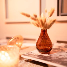 Rustic Charm Vase with Dried Flowers for Table and Shelf Decor
