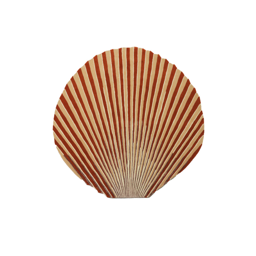 Scallop Brick Wool Bamboo Silk 6x6.4 feet Irregular Rug - I MEAN DESIGN