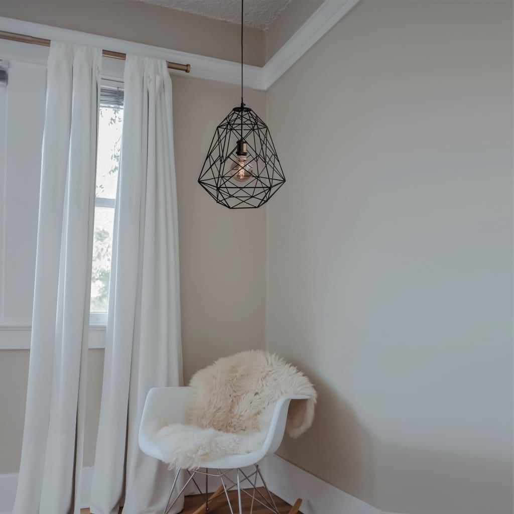 Scandinavian Design Trend - Geometric Industrial Decor Pendant Cage Lamp - The Black Steel