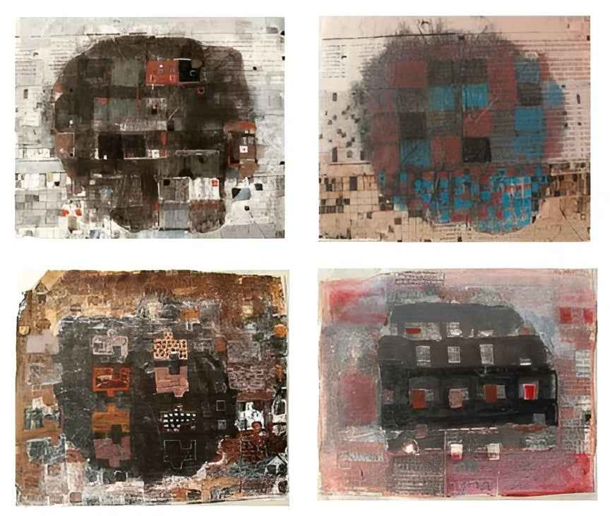 Non Representative Patterns Urban Geometry Non Representation Art - Urban Geometry Series Paintings ...
