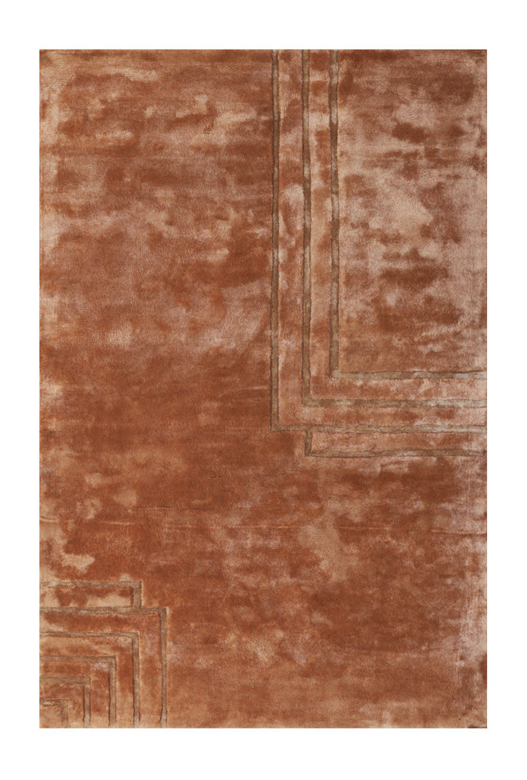 Sepia Red Wool Bamboo Silk 4x6 feet Rectangle Rug - I MEAN DESIGN