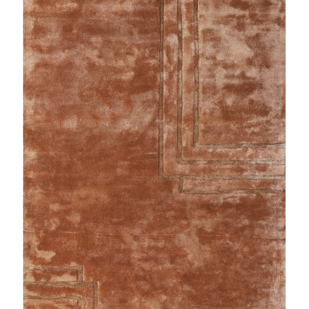 Sepia Red Wool Bamboo Silk 4x6 feet Rectangle Rug - I MEAN DESIGN