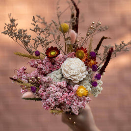 Serene Garden dried flower bouquet for aesthetic home decor and vase styling by ArteCasa
