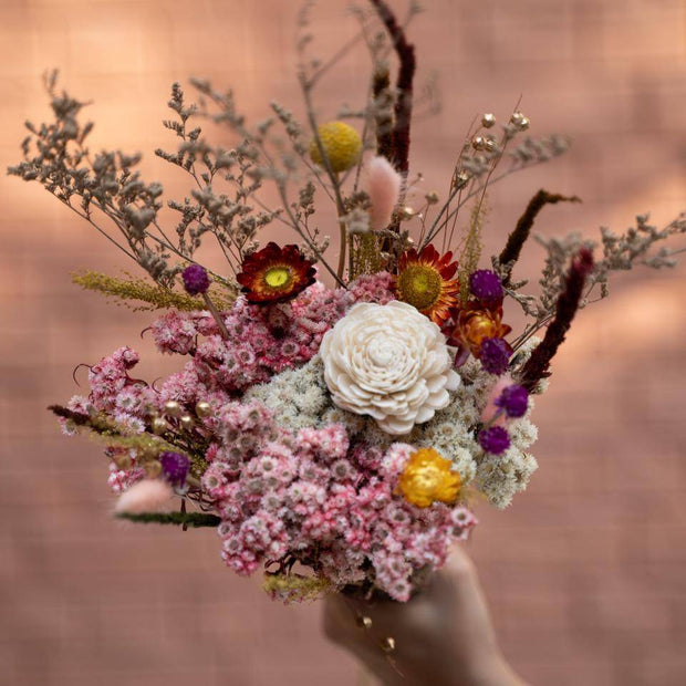 Serene Garden dried flower bouquet for aesthetic home decor and vase styling by ArteCasa