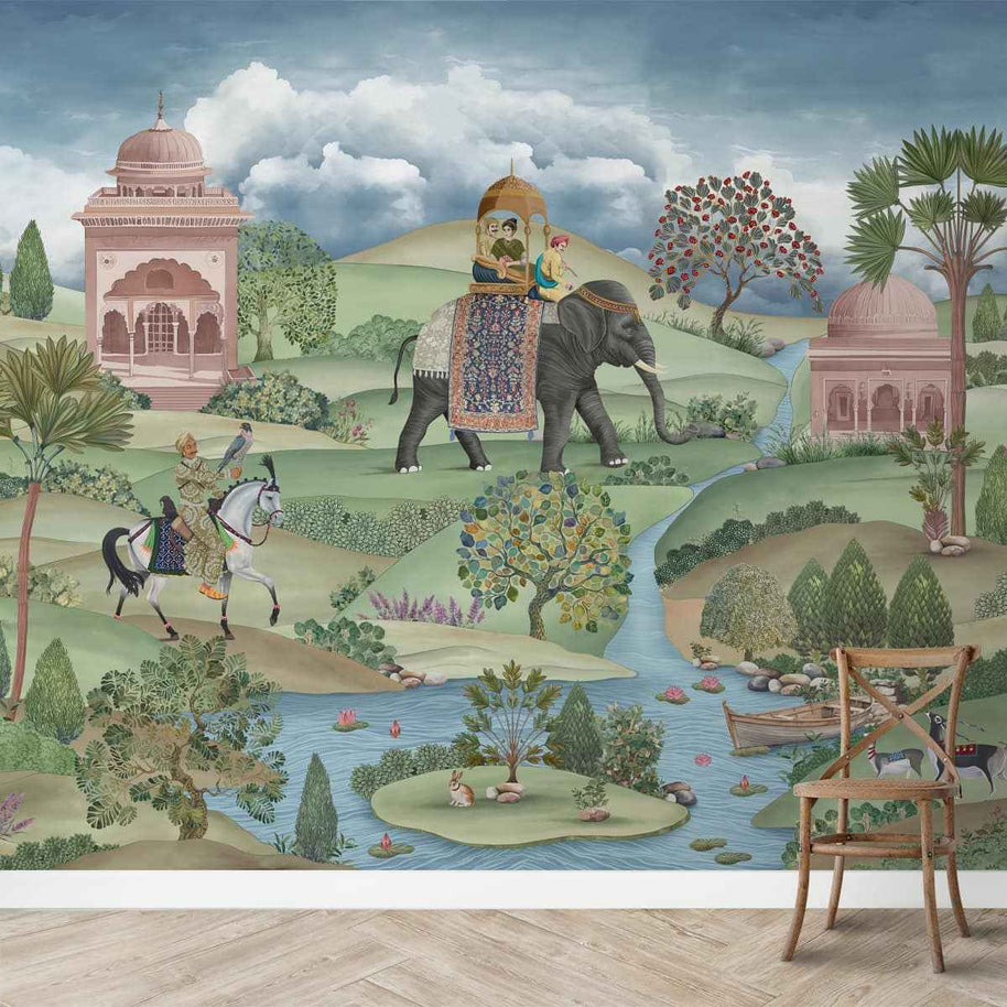 Shaan, Indian Scenic Design Customised Wallpaper for Rooms